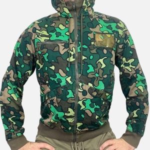 Vintage Adidas Safety TT Camo Hooded Tack Jacket Size Camouflage Work Zip Jacket